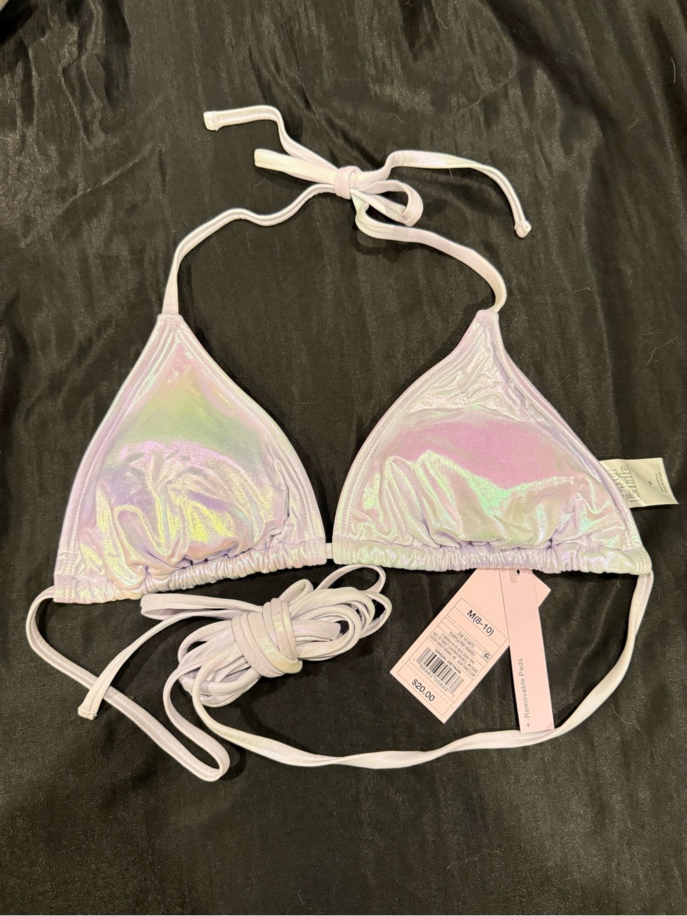 wild fable Iridescent Lilac Triangle Bandeau Top